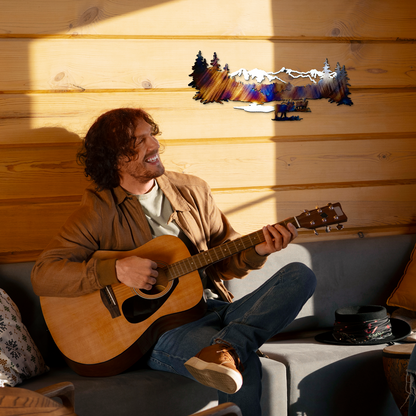 Mountain Metal Wall Art with Elk – Nature