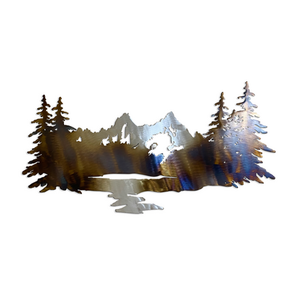 Sawtooth Mountain Scene Metal Wall Art