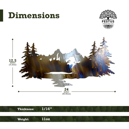 Sawtooth Mountain Scene Metal Wall Art