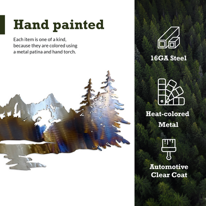 Sawtooth Mountain Scene Metal Wall Art