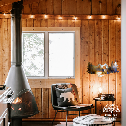 Sawtooth Mountain Scene Metal Wall Art