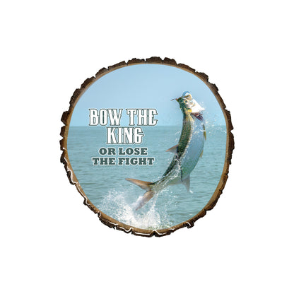 Tarpon Portrait Fishing Photo Plaque – Durable Glossy Epoxy Resin Finish, Rustic Live Edge Wood Wall Décor for Cabin, Lodge & Lake House
