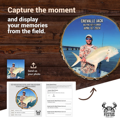 Custom Fishing Photo Wall Plaque with Color Photo