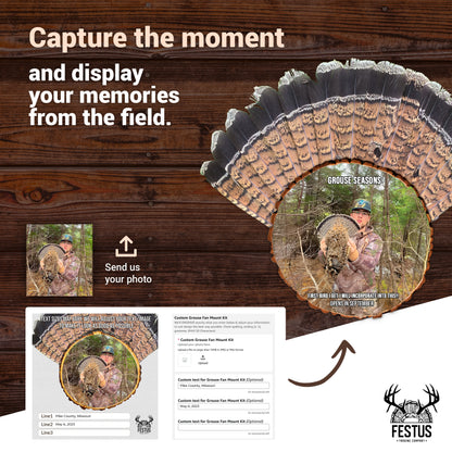 Custom Grouse Fan Mount Kit with Color Photo