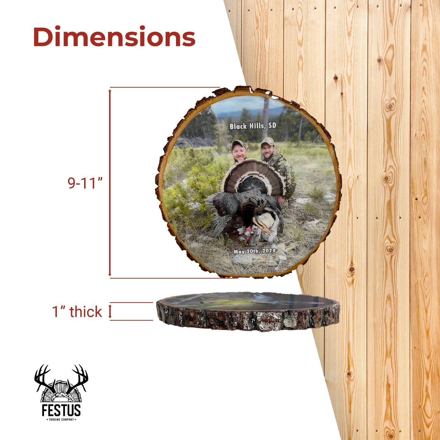 Custom Turkey Fan Mount Kit with Color Photo