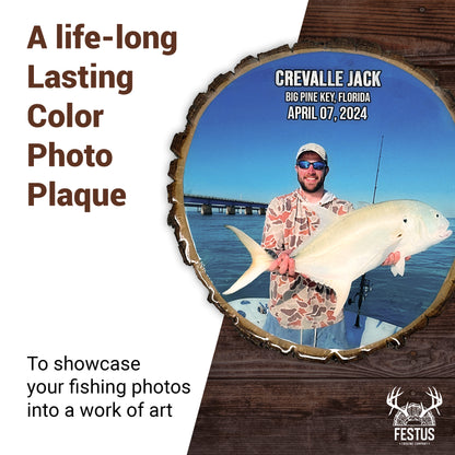 Custom Fishing Photo Wall Plaque with Color Photo