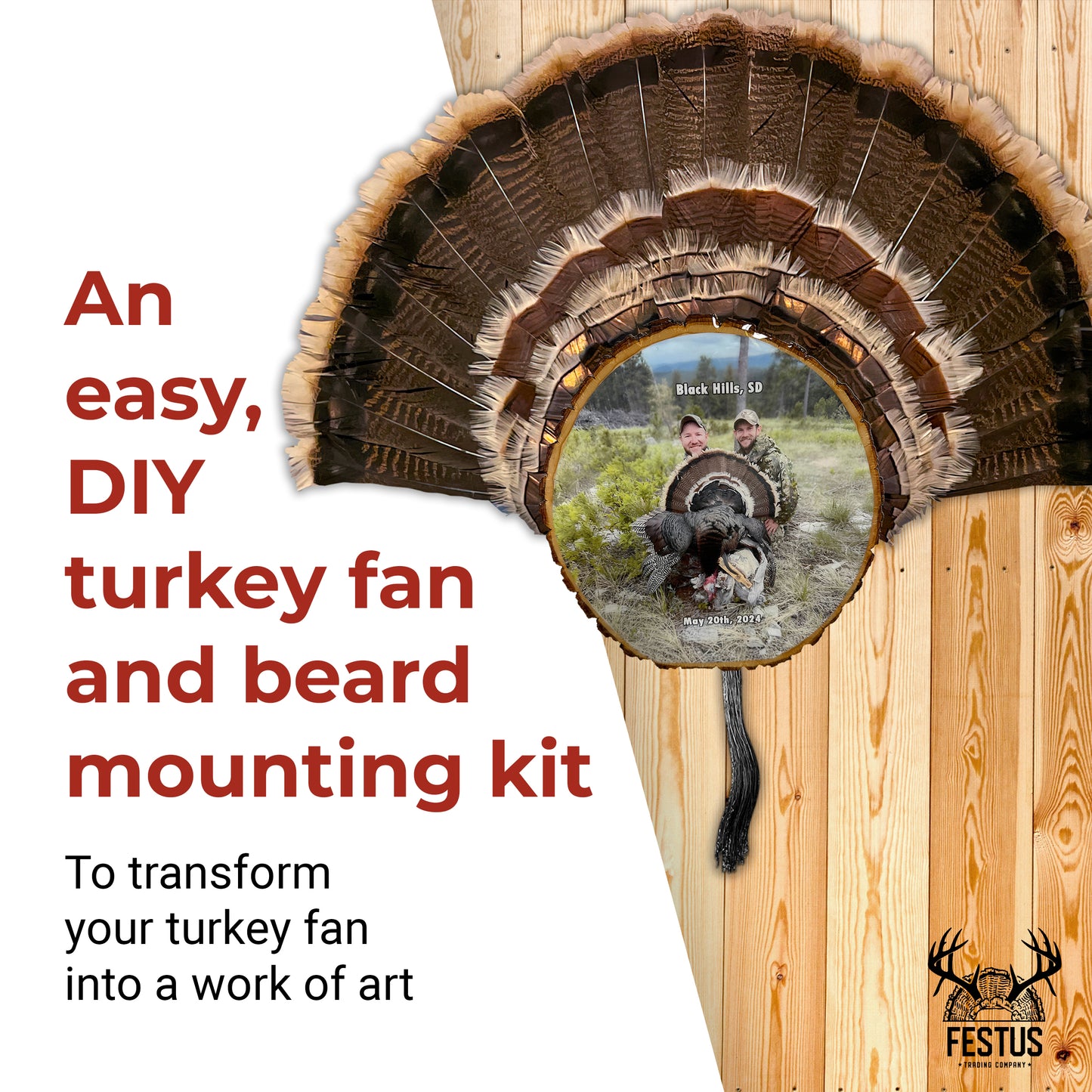 Custom Turkey Fan Mount Kit with Color Photo